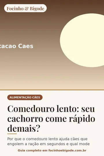 Capa vertical do guia: Comedouro lento: seu cachorro come rápido demais?