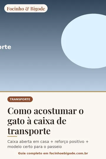 Capa vertical do guia: Como acostumar o gato à caixa de transporte